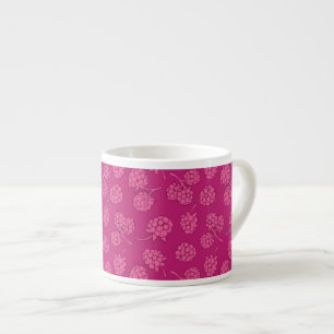 Magentarotes Beeren-Muster Espressotasse