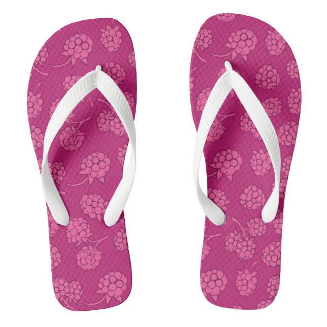 Magentarotes Beeren-Muster Flip Flops (Fußbett)