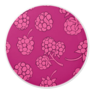 Magentarotes Beeren-Muster Keramikknauf