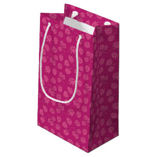 Magentarotes Beeren-Muster Kleine Geschenktüte