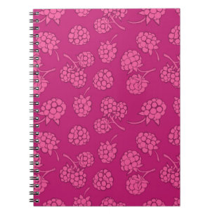 Magentarotes Beeren-Muster Notizblock