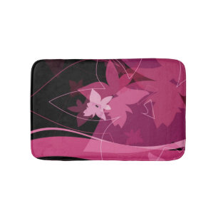Magentarotes Blumenmuster Badematte