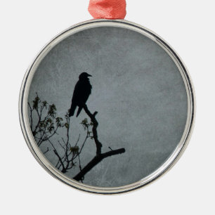 Magestic Crow Silbernes Ornament