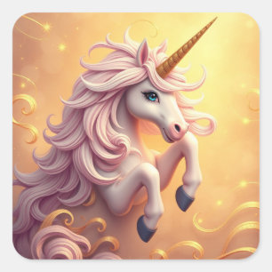 Magestic Einhorn-Aufkleber Quadratischer Aufkleber
