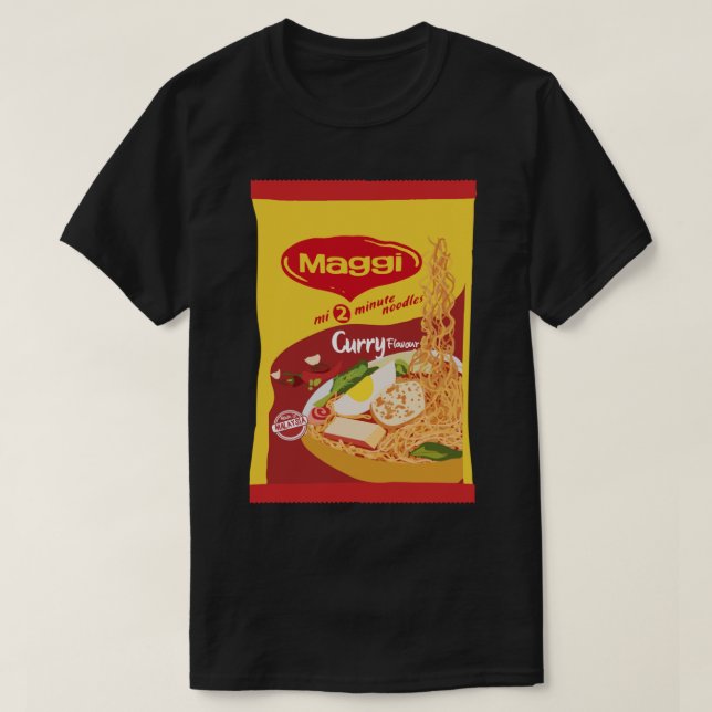 Maggi Nudeln 2 Minuten Pack Curry Geschmack Sticke T-Shirt (Design vorne)