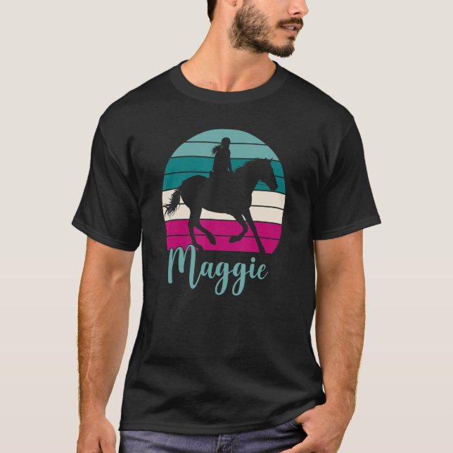 Maggie Name Equestrian Maggie Horse Girl T-Shirt (Vorderseite)