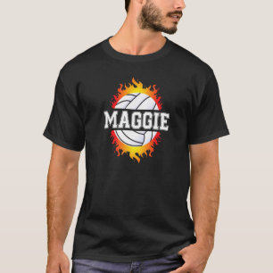 Maggie Name Volleyball Player Girls Ball und Net S T-Shirt