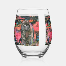 MAGGIE schwarzer Schuh Edelwein Glas