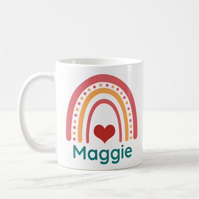 Maggie Vintage Boho Regenbogen Kaffeetasse (Links)