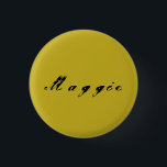 Maggie von der verwaisten schwarzen Kalligraphie Button<br><div class="desc">maggie ist ein Charakter vom Fernsehshow Waisen-Schwarzen,  antike Kalligraphie</div>