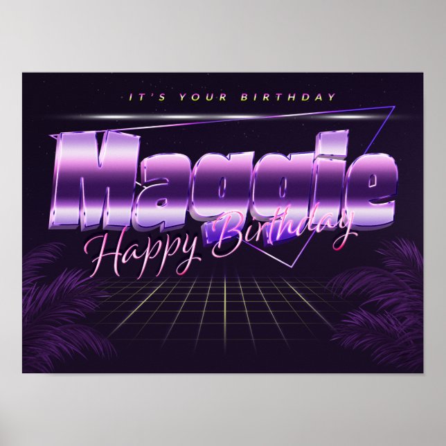 Maggie Vorname lila retro Pfingster Poster (Vorne)