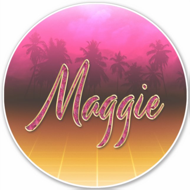 Maggie Vorname Name golden pink Aufkleber Sticker (Vorderseite)