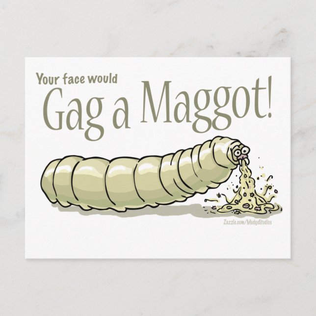 maggot_gag_zazzle postkarte (Vorderseite)