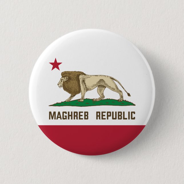 Maghreb Republic Lion Flag Berber Prix Button (Vorderseite)