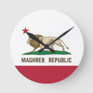 Maghreb Republic Lion Flag Berber Prix Runde Wanduhr