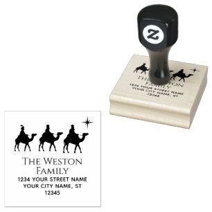  Magi Weisen Könige Stern Xmas #2 Name Adresse Gummistempel