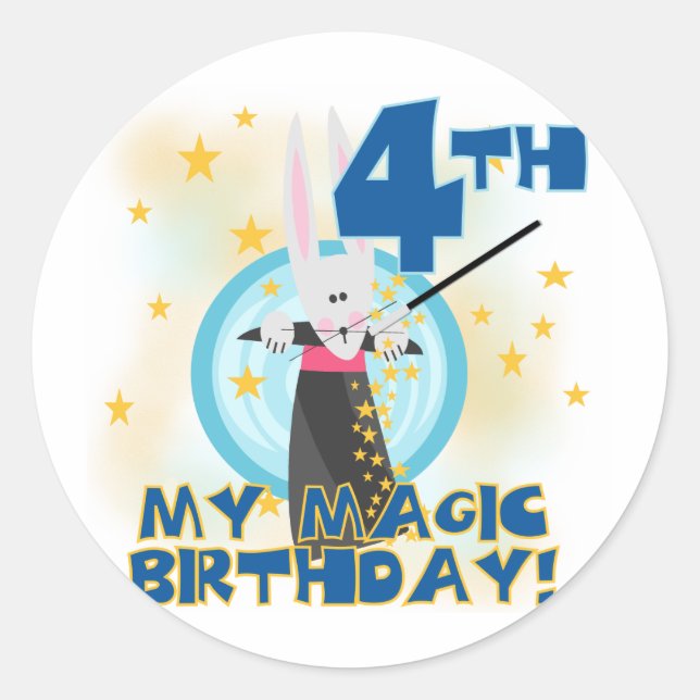 Magic 4th Birthday Tshirts und Geschenke Runder Aufkleber (Vorderseite)