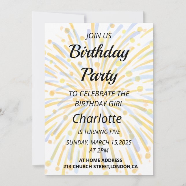 Magic 5. Geburtstagsbash Einladung (Vorderseite)