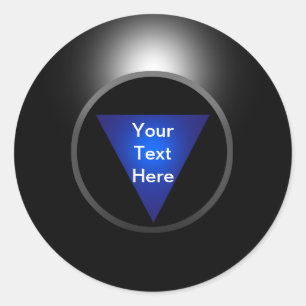 Magic 8 Ball - Ihr Text Runder Aufkleber