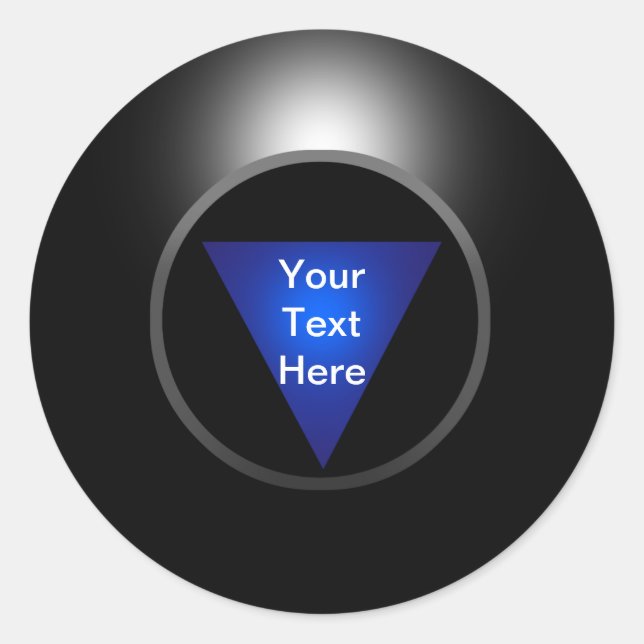 Magic 8 Ball - Ihr Text Runder Aufkleber (Vorderseite)