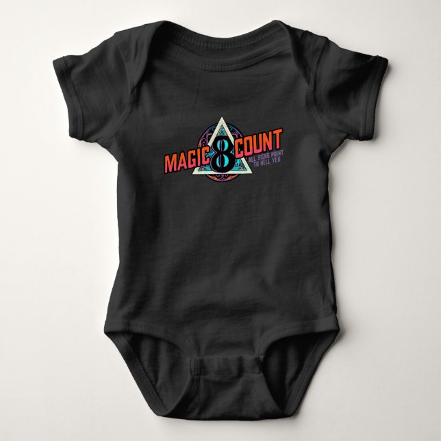 Magic 8 Count Horizontales Logo Baby Bodysuit Strampler (Vorderseite)