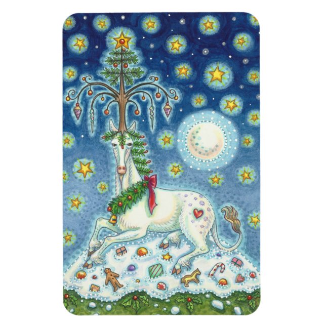 MAGIC A CHRISTMAS UNICORN, URLAUB HORSE MAGNET (Vertikal)