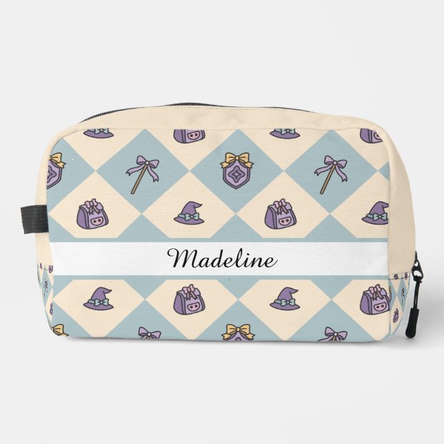 Magic Academy Wizard School Name Travel  Blue Waschbeutel (Vorderseite)