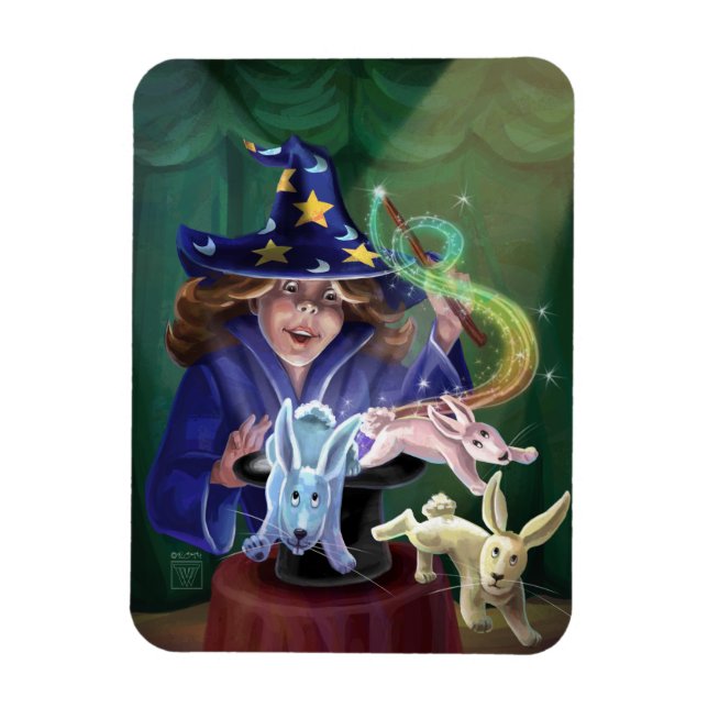 Magic Act Rabbits aus dem Hut Magnet (Vertikal)