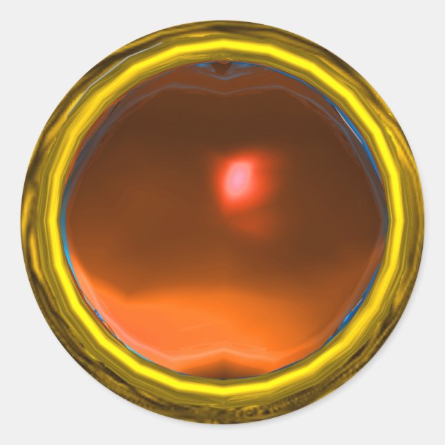 MAGIC AGATE , hellgelb-orange Runder Aufkleber (Vorderseite)