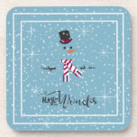 Magic and Wonder Christmas Snowman Blue ID440 Getränkeuntersetzer<br><div class="desc">Schönes minimalistisches Weihnachtsgetränk-Coaster-Design mit einem stilisierten, in Weiß gerahmten Schneemann auf einem kadet blauen Hintergrund verstreut mit Schneeflocken und Sternen. Elegante Typografie von 'Magic and Wonder' rundet das Design ab. Fügen Sie Ihren Namen zu personalisieren, wenn gewünscht. Suchen Sie ID440, um weitere koordinierende Produkte und zusätzliche Farboptionen für dieses Design...</div>