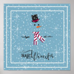 Magic and Wonder Christmas Snowman Blue ID440 Poster<br><div class="desc">Ein schönes, minimalistisches Weihnachtsmatte-Finish-Poster-Design mit einem stilvollen, in Weiß gerahmten Schneemann auf einem kadet blauen Hintergrund, verstreut mit Schneeflocken und Sternen. Trendy Typografie von 'Magic and Wonder' rundet das Design ab. Fügen Sie einen Namen hinzu, der bei Bedarf personalisiert werden soll. Suchen Sie ID440, um weitere koordinierende Produkte und zusätzliche...</div>