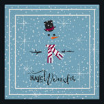 Magic and Wonder Christmas Snowman Blue ID440 Poster<br><div class="desc">Ein schönes, minimalistisches, glänzendes Plakatdesign mit einem stilvollen, in Weiß gerahmten Schneemann auf einem kastanienblauen Hintergrund, verstreut mit Schneeflocken und Sternen. Trendy Typografie von 'Magic and Wonder' rundet das Design ab. Fügen Sie einen Namen hinzu, der bei Bedarf personalisiert werden soll. Suchen Sie ID440, um weitere koordinierende Produkte und zusätzliche...</div>