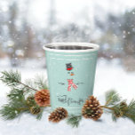Magic and Wonder Christmas Snowman Mint ID440 Pappbecher<br><div class="desc">Wunderschönes Weihnachtsbecher-Design mit einem stilvollen Schneemann gerahmt in Weiß auf einem minzgrünen Hintergrund, verstreut mit Schneeflocken und Sternen. Elegante trendige Typografie von 'Magic and Wonder' rundet das Design ab. Fügen Sie Ihren Namen zu personalisieren, wenn gewünscht. Suchen Sie ID440, um weitere koordinierende Produkte und zusätzliche Farboptionen für dieses Design zu...</div>