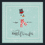 Magic and Wonder Christmas Snowman Mint ID440 Poster<br><div class="desc">Ein schönes,  minimalistisches,  glänzendes Plakatdesign mit einem in Weiß gerahmten Schneemann auf einem minzgrünen Hintergrund,  verstreut mit Schneeflocken und Sternen. Elegante trendige Typografie von 'Magic and Wonder' rundet das Design ab. Suchen Sie ID440,  um weitere koordinierende Produkte und zusätzliche Farboptionen für dieses Design zu sehen.</div>