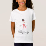 Magic and Wonder Christmas Snowman Mint ID440 T-Shirt<br><div class="desc">Schönes,  minimalistisches Weihnachtskindershirt-Design mit einem stilisierten Schneemann in Schal und Tophat in Rot getrimmt. Trendy Typografie von 'Magic and Wonder' rundet das Design ab. Fügen Sie Ihren Namen zu personalisieren,  wenn gewünscht. Suchen Sie ID440,  um weitere koordinierende Produkte und zusätzliche Farboptionen für dieses Design zu sehen.</div>