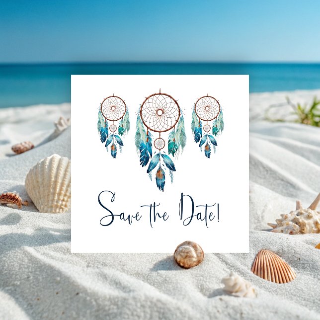 Magic Aquamarine Dreamcatcher Baby Dusche Save The Date (Magic Aquamarine Dreamcatcher Baby Shower Save The Date)