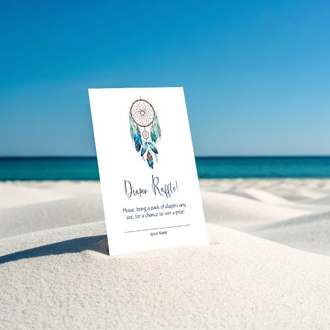 Magic Aquamarine Dreamcatcher Diaper Raffle Begleitkarte (Magic Aquamarine Dreamcatcher Diaper Raffle Enclosure Card)