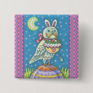 MAGIC BARN OWL & EASTER BASKET, FERIENBUTTON Squ Button