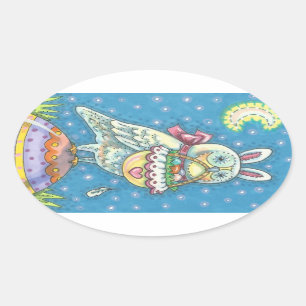 MAGIC BARN OWL & EASTER EGG BASKET, BIRD STICKER