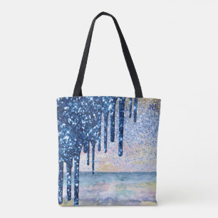 *~* Magic Beach Gold Blue Tropfen Glitzer