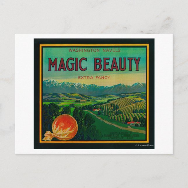 Magic Beauty Orange LabelPorterville, CA Postkarte (Vorderseite)