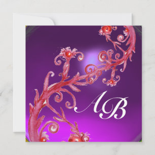 MAGIC BERRIES 4,MONOGRAM, roter Amethyste Einladung