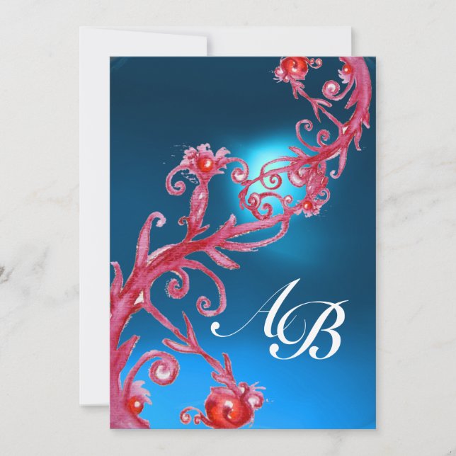 MAGIC BERRIES 4,MONOGRAM Roter Saphir Einladung (Vorderseite)