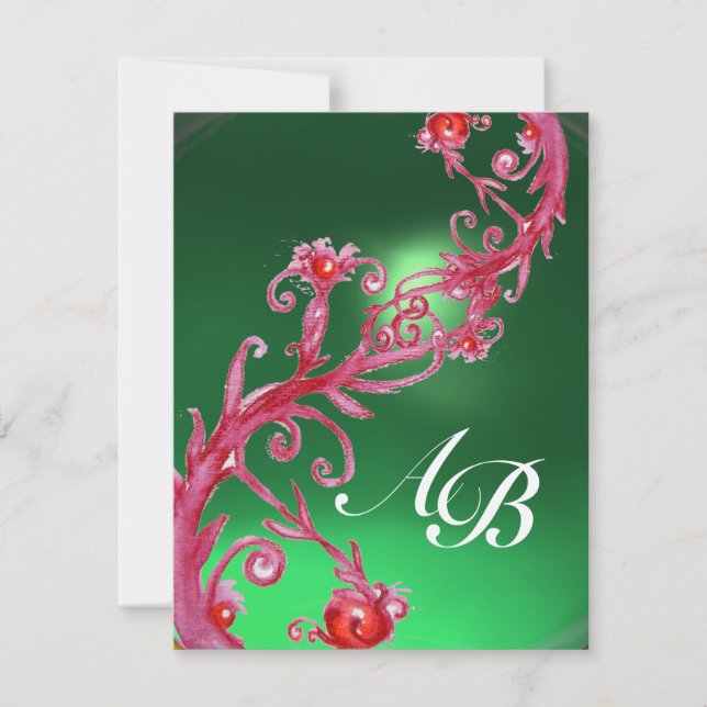 MAGIC BERRIES 4,MONOGRAM Rotschampagner Einladung (Vorderseite)