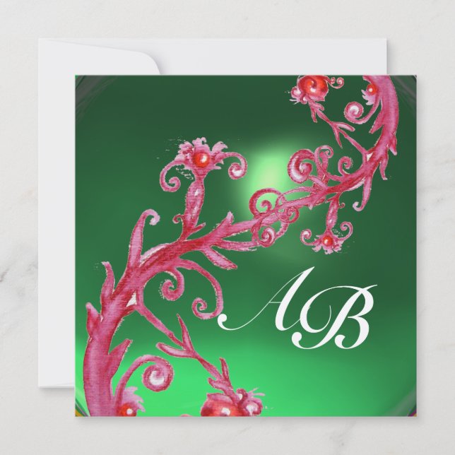 MAGIC BERRIES 4,MONOGRAMM Rotjade Gold Einladung (Vorderseite)