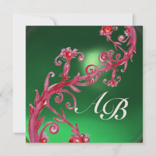 MAGIC BERRIES 4,MONOGRAMM Rotjade Gold Einladung