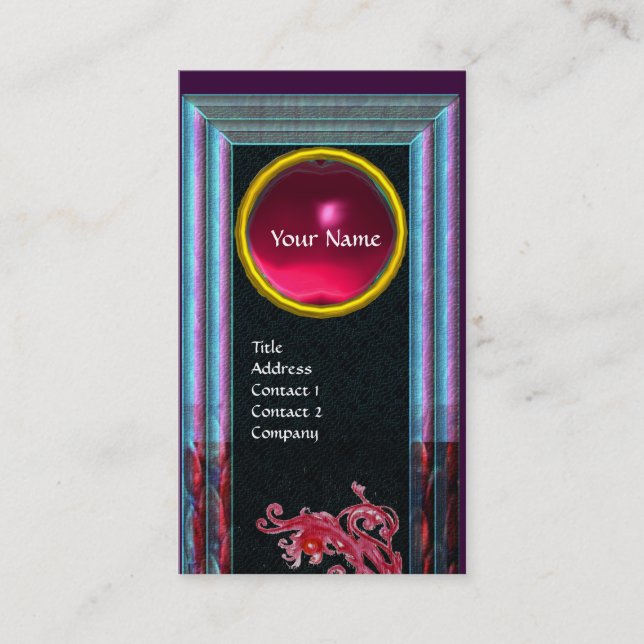 MAGIC BERRIES Edelstein MONOGRAM blau Visitenkarte (Vorderseite)