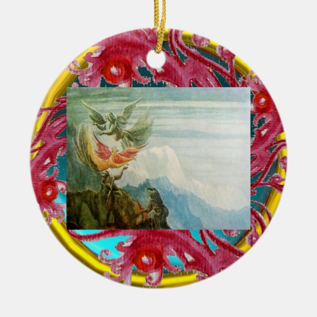 MAGIC BERRIES FOTO TEMPLATE Red Ruby Keramik Ornament (Vorne)