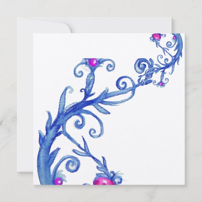 MAGIC BERRIES, lila Gold aus weißem Metall Einladung (Vorderseite)