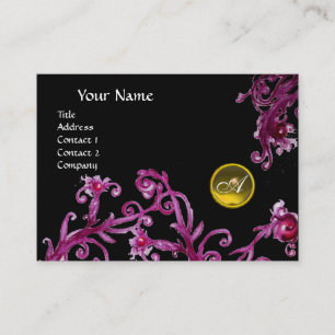 MAGIC BERRIES MONOGRAM Black Edelgelb Visitenkarte